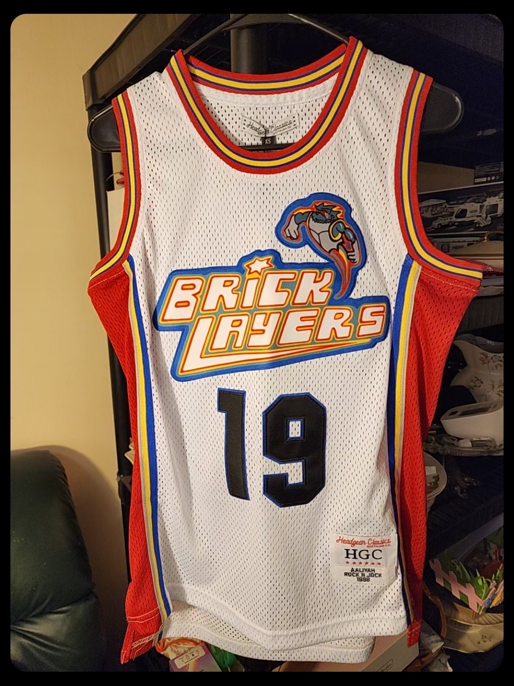 HGC Rock N Jock Aaliyah 1996 White Jersey Brick Layers #19